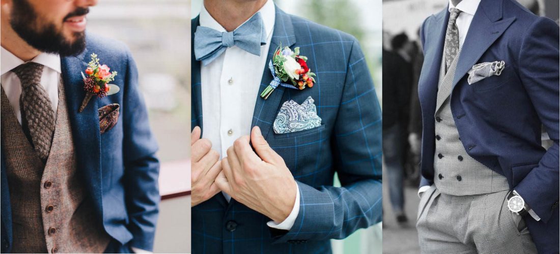modne garnitury ślubny dwukolorowe pan młody 2019 2020